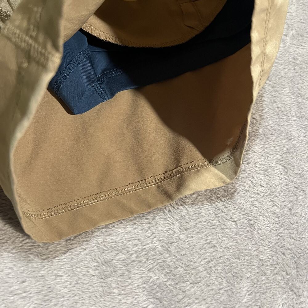 Freeballers Shorts Mens Medium Khaki Tan Lined Athletic Performance Zip Pocket - Picture 4 of 10